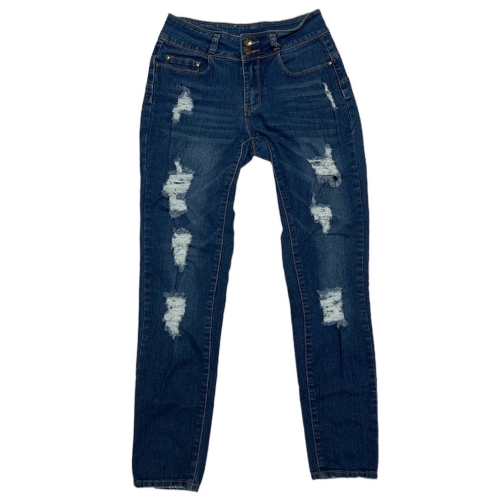 DIAMANTE Women’s Jeans  Zipper Front 2 Button Closure Color Blue Size 7